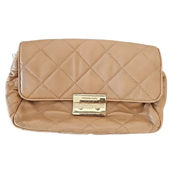 Michael Kors Quilted Leather Shoulder Bag Tan - Picture 2 of 9